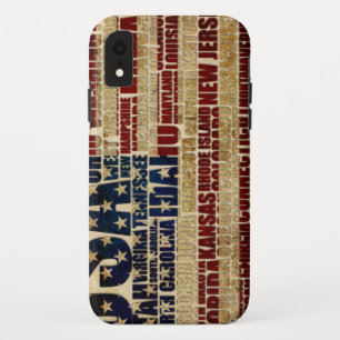 USA-Flaggen-Wortwolke Alle 50 Staaten Kunst Case-Mate iPhone Hülle