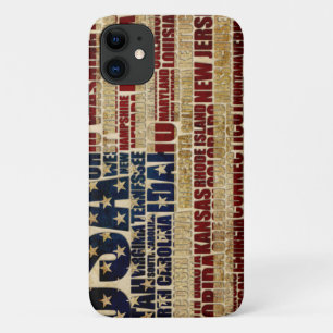 USA-Flaggen-Wortwolke Alle 50 Staaten Kunst Case-Mate iPhone Hülle