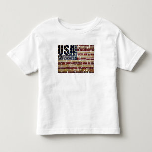 USA-Flaggen-Wortwolke Alle 50 Staaten Kunst Kleinkind T-shirt