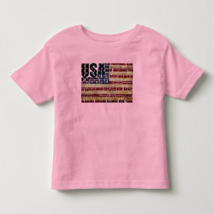 USA-Flaggen-Wortwolke Alle 50 Staaten Kunst Kleinkind T-shirt