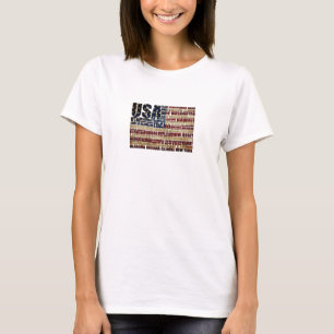 USA-Flaggen-Wortwolke Alle 50 Staaten Kunst T-Shirt
