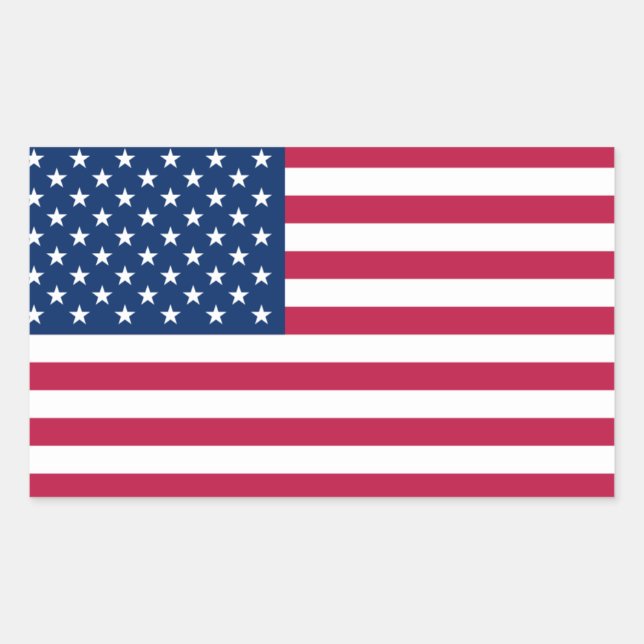 USA* Flaggenaufkleber Rechteckiger Aufkleber (Vorderseite)