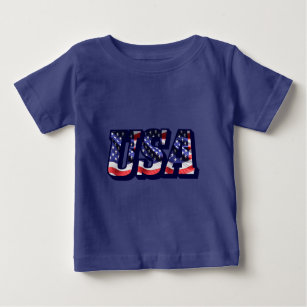 USA Flaggenbriefe, Flag Baby Fine Jersey T - Shirt