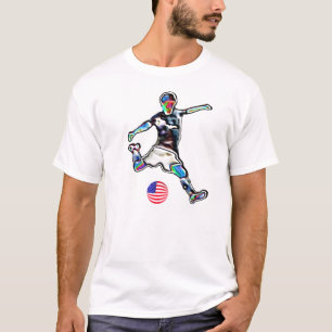 USA-Flaggenfußball-Fußball Jersey-T - Shirt