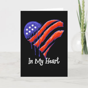 USA Flaggenherz - Amerika in meinem Herzen Karte