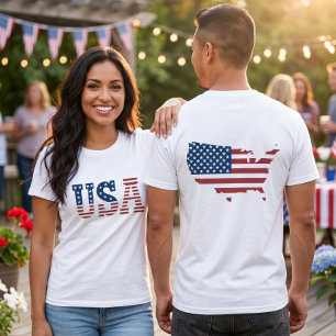 USA-Flaggenkarte Patriotisch T-Shirt