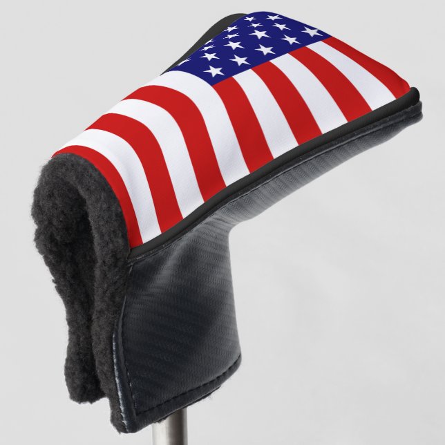 USA-Flaggenplan Golf Headcover (3/4 Vorderseite)