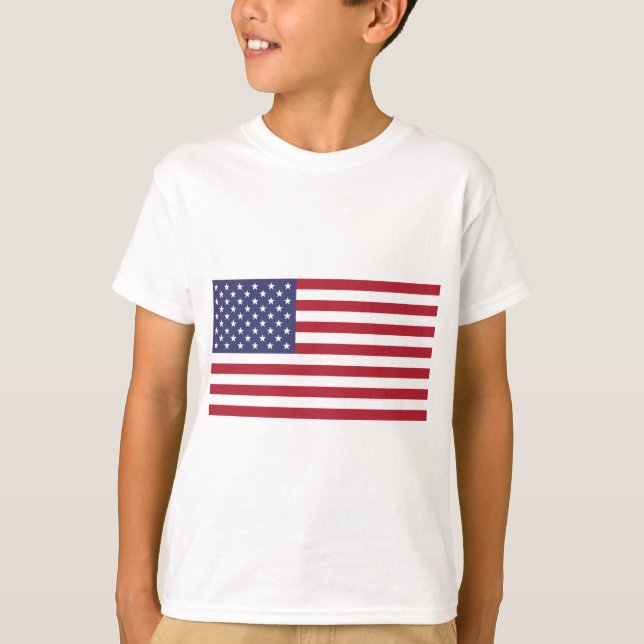 USA Flaggenrot-blau-patriotischer T - Shirt (Vorderseite)