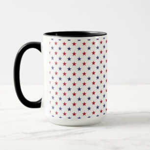 USA Flaggenrot und Flaggenblauer Sterne Tasse
