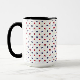 USA Flaggenrot und Flaggenblauer Sterne Tasse