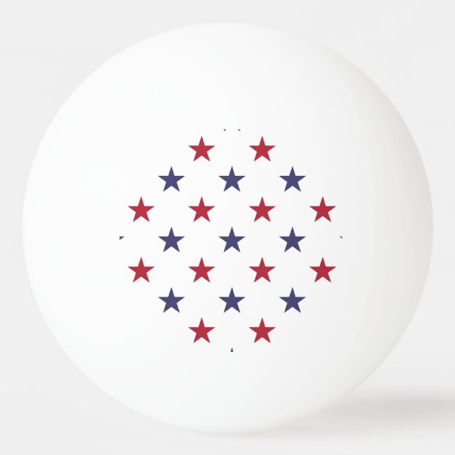 USA Flaggenrot und Flaggenblauer Sterne Tischtennisball (Vorderseite)