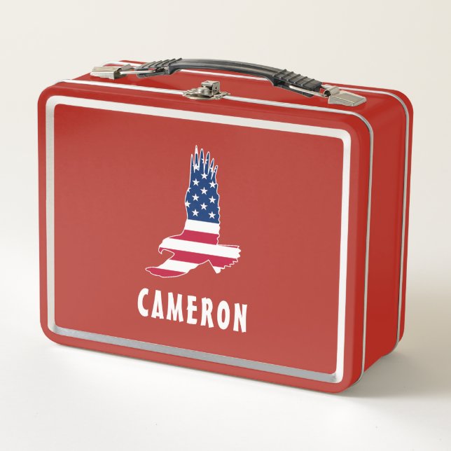 USA Flaggenstaat American Eagle America 4. Juli Na Metall Brotdose (Vorderseite)