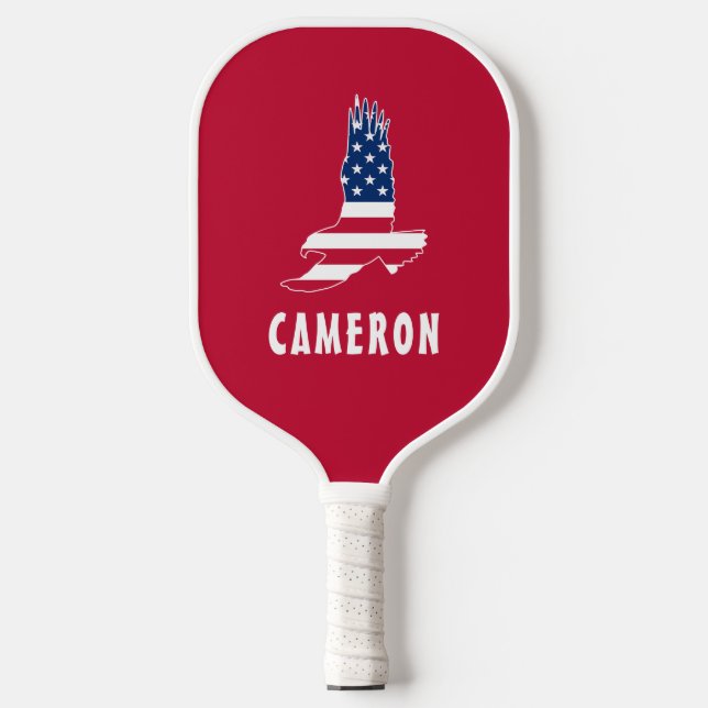 USA Flaggenstaat American Eagle America 4. Juli Na Pickleball Schläger (Vorderseite)