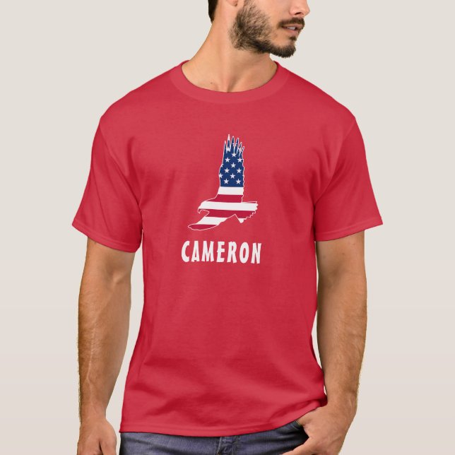 USA Flaggenstaat American Eagle America 4. Juli Na T-Shirt (Vorderseite)