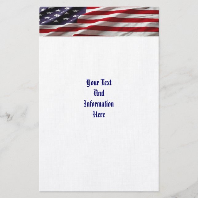 USA Flaggenstaat Briefpapier (Vorderseite)