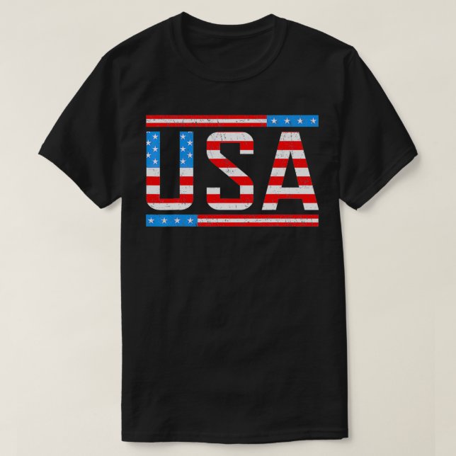 USA Flaggenstaat USA 4. Juli Merica America Flag T-Shirt (Design vorne)