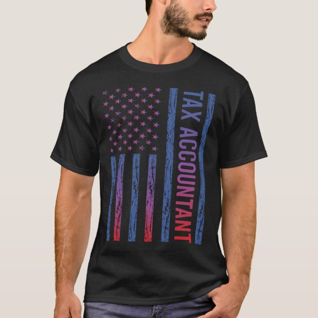 USA Flaggensteuerbuchhalter T-Shirt (Vorderseite)