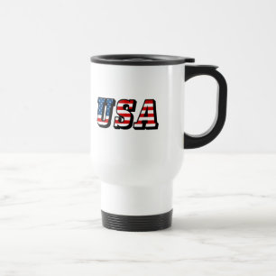 USA Flaggentext 15 Oz Stainless Steel Travel Mug Reisebecher