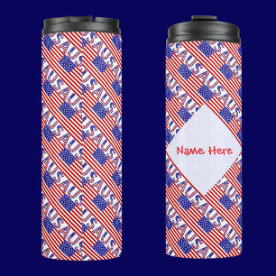 USA Fliesenflagge Personalisiert Thermosbecher