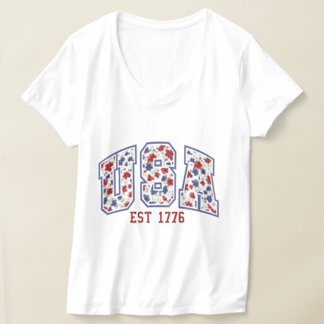 USA floral patriotic design  T-Shirt (Ablage )