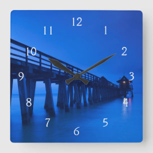 USA, Florida, Golfküste, Neapel, Pier von Neapel Quadratische Wanduhr