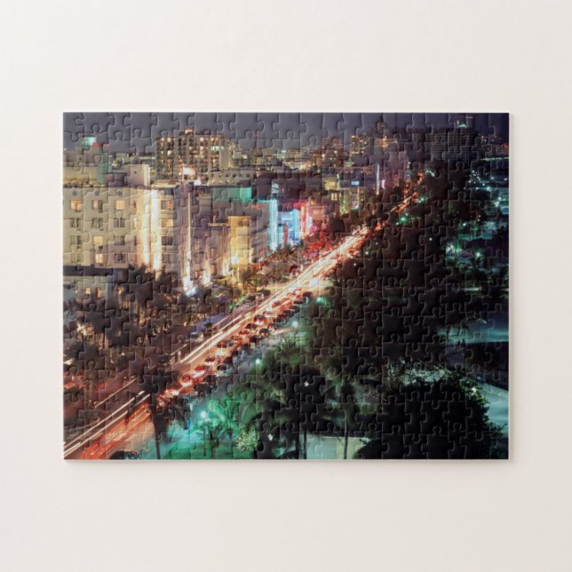 USA, Florida, Miami Beach, Ocean Drive, Art Deco 2 Puzzle (Horizontal)