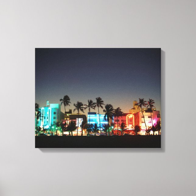 USA, Florida, Miami Beach, Ocean Drive, Art Deco Leinwanddruck (Vorderseite)