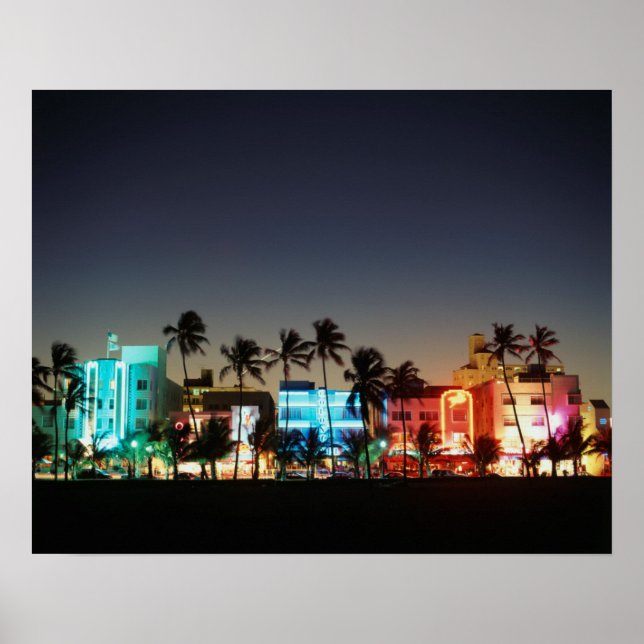 USA, Florida, Miami Beach, Ocean Drive, Art Deco Poster (Vorne)