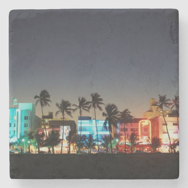 USA, Florida, Miami Beach, Ocean Drive, Art Deco Steinuntersetzer (Vorderseite)