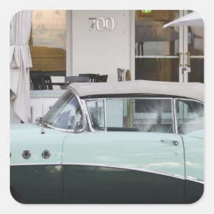 USA, Florida, Miami Beach: South Beach, 1956 Quadratischer Aufkleber