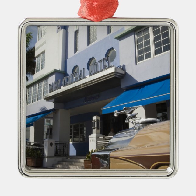 USA, Florida, Miami Beach: South Beach, Art Déco Silbernes Ornament (Vorne)