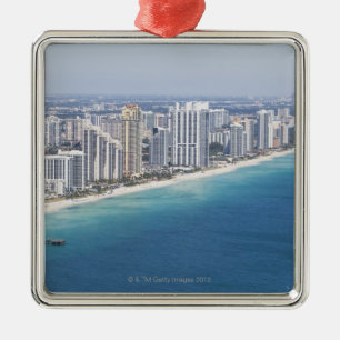 USA, Florida, Miami, Stadtbild mit Strand 2 Ornament Aus Metall