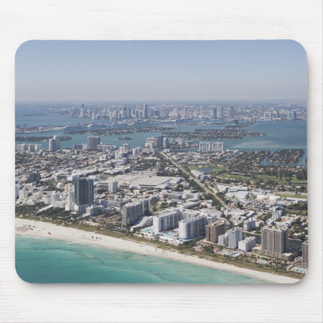 USA, Florida, Miami, Stadtbild mit Strand 3 Mousepad (Vorne)