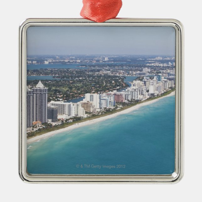 USA, Florida, Miami, Stadtbild mit Strand Ornament Aus Metall (Vorne)