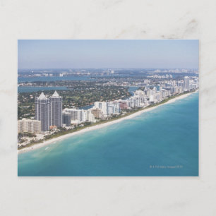 USA, Florida, Miami, Stadtbild mit Strand Postkarte