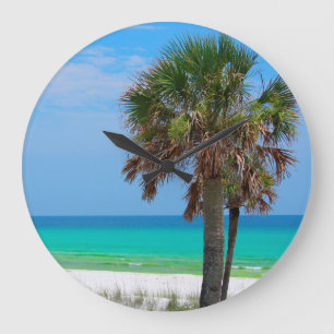 USA, Florida. Palmen an der Emerald Coast Große Wanduhr