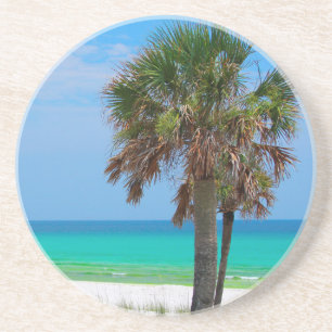 USA, Florida. Palmen an der smaragdgrünen Küste Getränkeuntersetzer