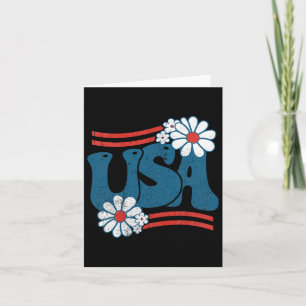 Usa Flower Patriotischer 4. Juli Groovy Amerikanis Karte