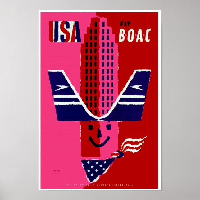 USA ~ Fly BOAC Poster (Vorne)