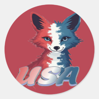 USA Fox Runder Aufkleber