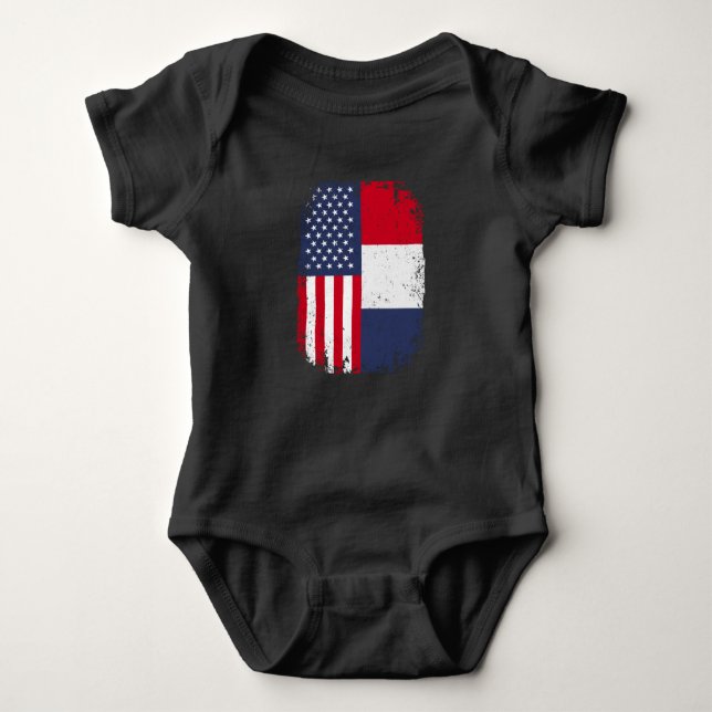 USA - Frankreich - Frankreich - Flagge Baby Strampler (Vorderseite)