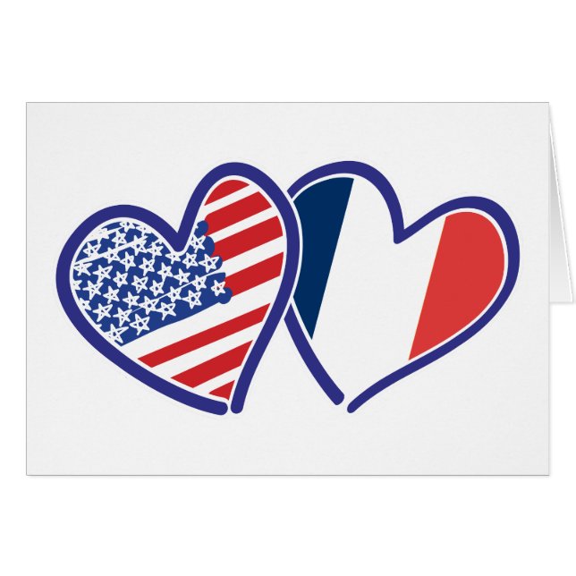 USA Frankreich Liebe Hearts (Vorderseite (Horizontal))