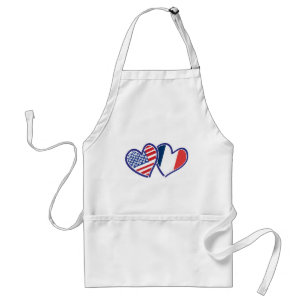 USA Frankreich Liebe Hearts Schürze