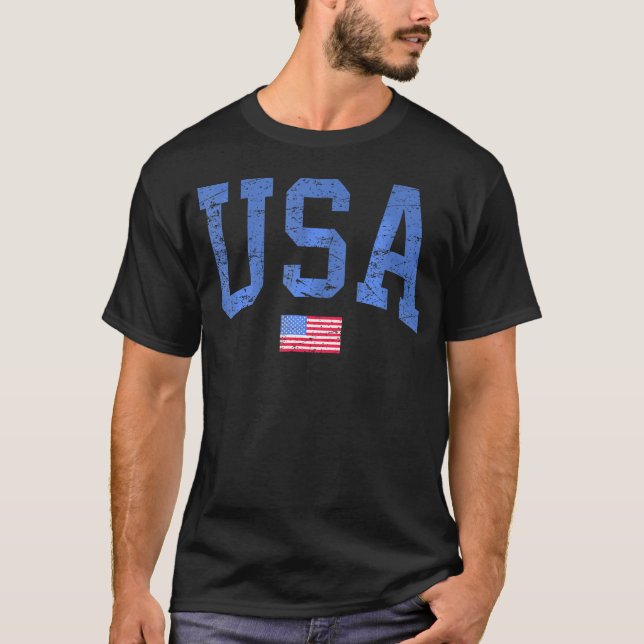 USA Frauen Männer Patriotische amerikanische Flagg T-Shirt (Vorderseite)