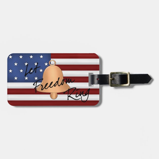 USA Freedom Flag Gepäck Tag Gepäckanhänger (Vorderseite horizontal)
