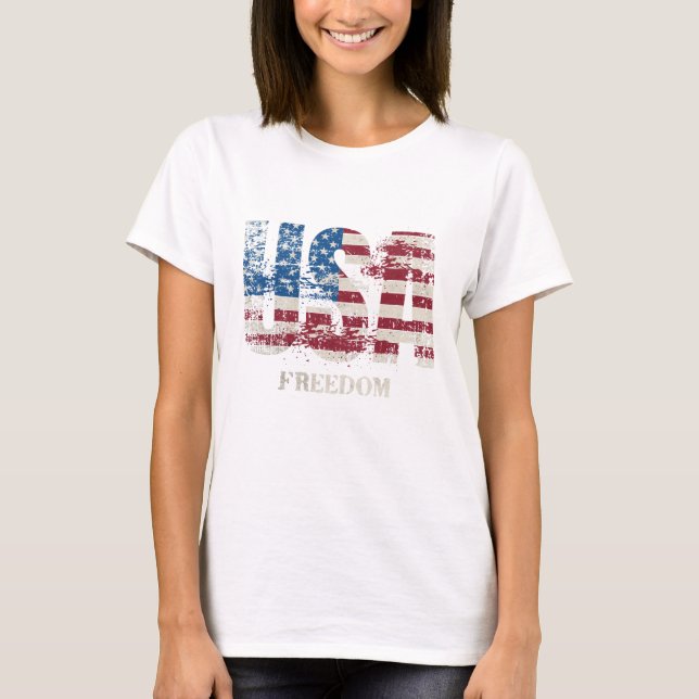 USA - FREIHEIT ROT, WEISS UND BLUE PATRIOTIC T-Shirt (Vorderseite)