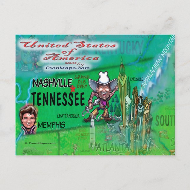 USA Fun Map Postkarte (Vorderseite)