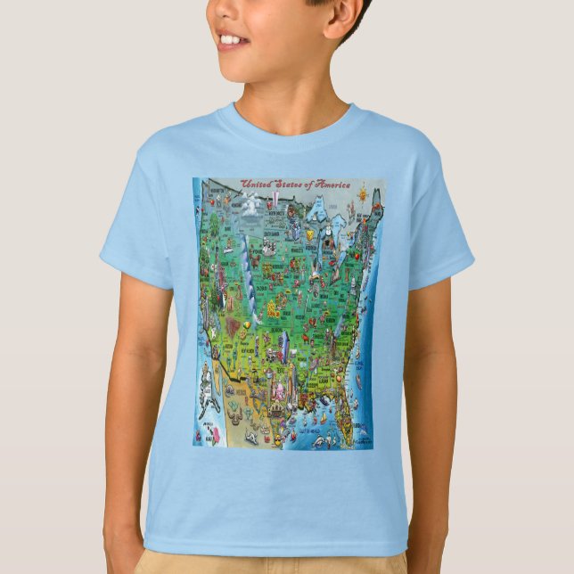USA Fun Map T-Shirt (Vorderseite)