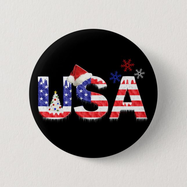 USA für Weihnachten Button (Vorderseite)