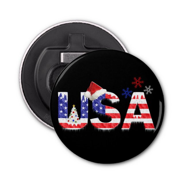 USA für Weihnachten Flaschenöffner (Vorderseite)